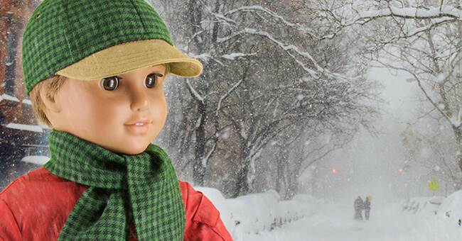 We hope that everyone is safe and warm inside during this cold snap — preferably in a safe, warm sewing room full of pretty fabrics and lots and lots of Lee & Pearl™ patterns, like our Pattern 1008 Classic Ball Cap and Big Fat Trucker Hat for 18 Inch American Girl dolls.