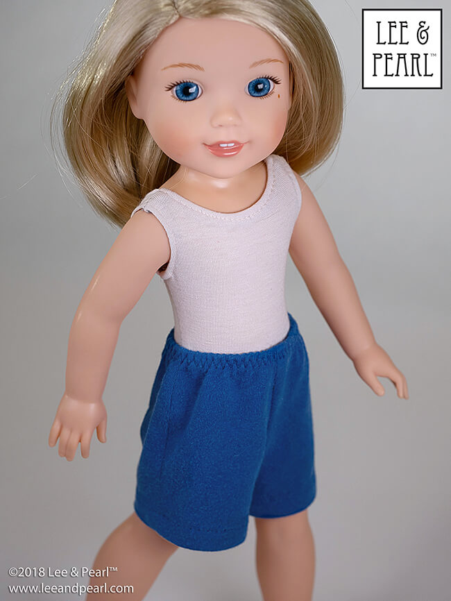 Introducing Pearls by Lee & Pearl™ Pattern 101: Gym Shorts for 18 inch, 16 inch and 14 1/2 inch dolls. Pearls are patterns for people who want to learn new sewing skills — just one at a time, on a limited project, and with a well-designed reward after each lesson! Find "Pearls" for Wellie Wishers and others in the Lee & Pearl Etsy store.