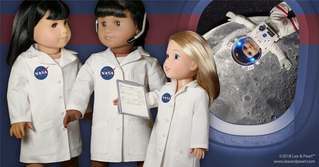Sign up for the Lee & Pearl mailing list and get our Pattern 1025: She Blinded Me with Science Lab Coats and Safety Goggles for Dolls as our FREE gift through early 2018.