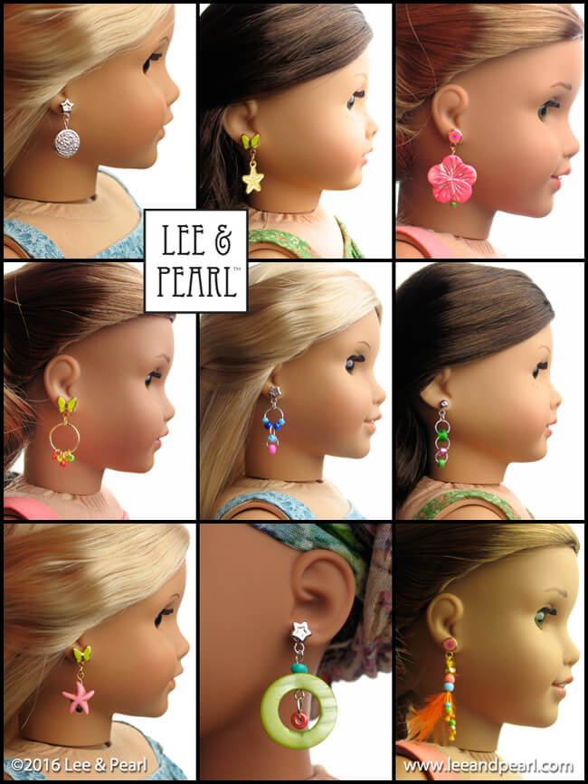 Introducing the Lee & Pearl 2016 FREE Pattern for mailing list subscribers - #1035: Olá Brasil! Samba Top, Bahia Dress, Afro-Brazilian Baiana Headwrap and Jewelry Tutorials - like these amazing earrings - for 18" Dolls, inspired by American Girl® 2016 Girl of the Year® Lea Clark®, and by the fashions, traditions and music of Brazil. To get your FREE copy, join our mailing list at http://www.leeandpearl.com before the end of January, 2017.
