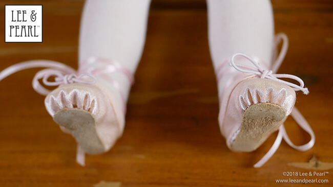 Introducing Lee & Pearl Pattern 1075: Ballet Slippers for 18 Inch, 16 Inch and 14 1/2 Inch Dolls — just like the real thing, and so easy to make you won't believe it. Your dolls will love these perfectly scaled ballet shoes, complete with pleated toes and working elastic cord ties. And you’ll love the easy to sew preparatory steps we designed to take the free-handing anguish out of making doll shoes. Find this wonderful new pattern for American Girl, A Girl for All Time and Wellie Wisher dolls in the leeandpearl Etsy shop.