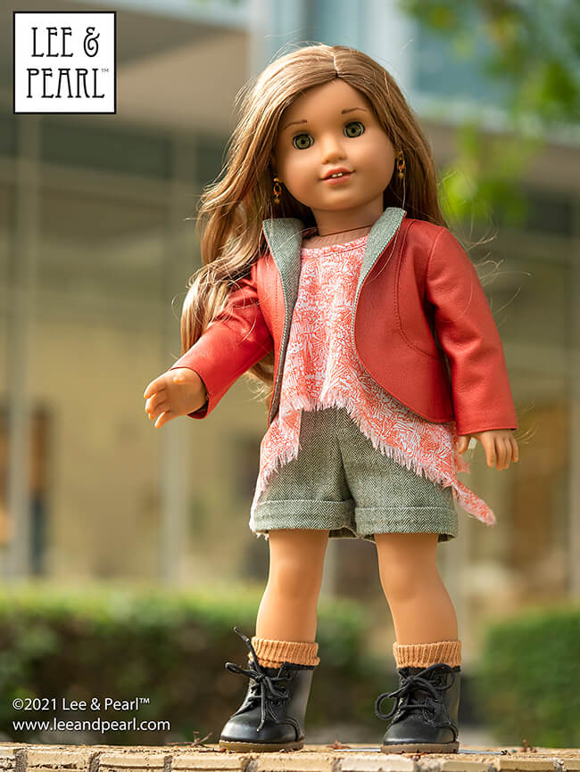 We know it can be hard to find garment weight fabrics in big-box stores, and hard to determine if online fabrics really are doll-scale. That's why we created the L&P COLLEGIATE collection of coordinated, doll-tested fabrics that we know are perfect on both counts. How do we know? Our designer sewed a capsule wardrobe for our American Girl® dolls using these fabrics and Lee & Pearl™ patterns. CLICK THROUGH to see the photo shoot!