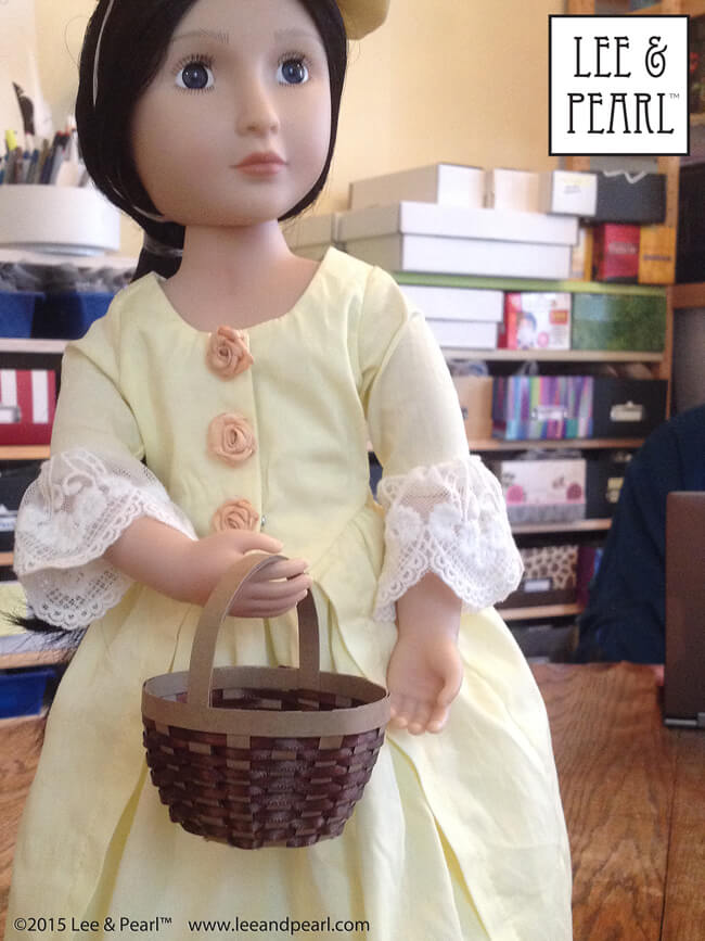 Make beautiful Easter gifts for your 18 inch American Girl and other dolls, like our A Girl for All Time Lydia, with our FREE Easter basket craft printable project from Lee & Pearl™