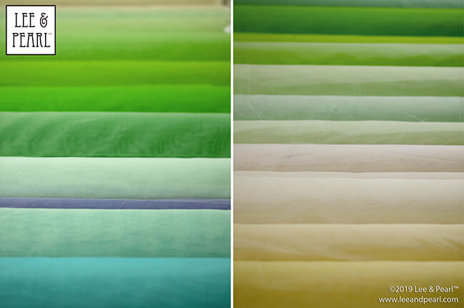 With a glorious palette of OVER ONE HUNDRED AND TEN colors spread out on the worktable in front of us, we like to think that each of our carefully chosen, five-color Lee & Pearl MYSTERY PACK silk organza kits is a unique work of art, with a unique story to tell.  Wouldn't you like to be the one imagining that story for your own kit? Now you can! CLICK THROUGH to see how!