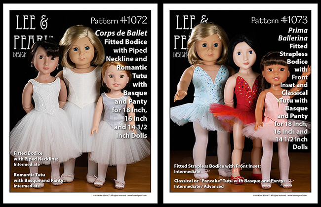 Make glorious NUTCRACKER BALLET gifts for the doll- and dance-lovers in your life using just-like-the-real-thing, ballet performance sewing patterns from Lee & Pearl, available in our Etsy shop for 18 inch American Girl and other dolls.
