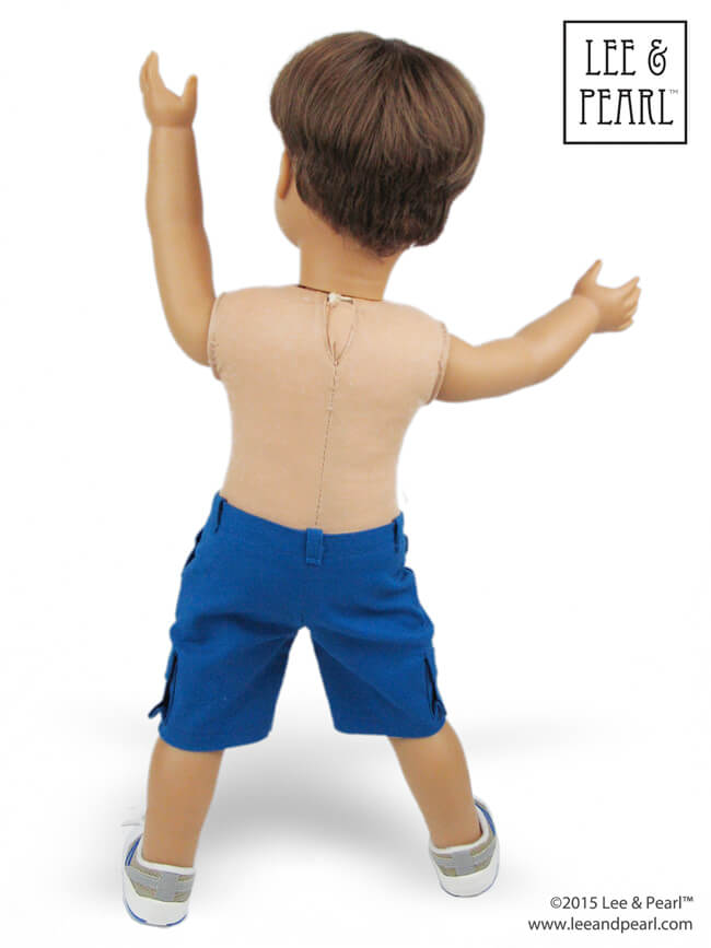 Lee & Pearl Pattern #1004: "Boy Style" Pants and Cargo Shorts for 18" Dolls