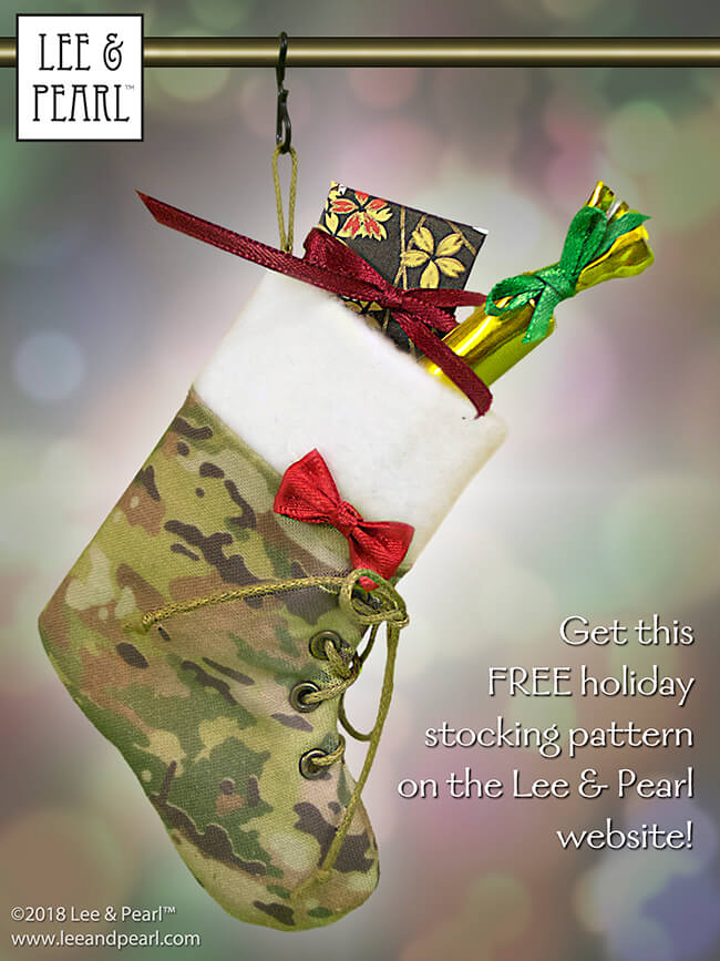 It's Day Four of Lee & Pearl Cyber Week, and we have lots of doll treats for you — a round-up of all our previous Christmas and Chanukah holiday crafts, like this easy-to-make fabric and felt stocking for dolls. Perfect for Christmas morning!