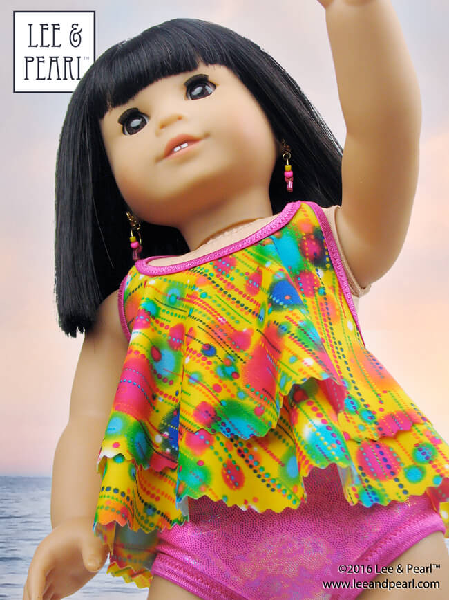Are you SEW ready for summer? The skies are blue, the breezes are balmy and the promise of long summer days has become tantalizingly real. It's time to get your summer doll sewing plans in order with these great patterns for dresses, tops, shorts, hats and SWIMSUITS from Lee & Pearl. Check out our summer idea book for 18 inch American Girl® dolls — and 16 inch A Girl for All Time® and 14 1/2 inch WellieWishers® and similar dolls, as well!