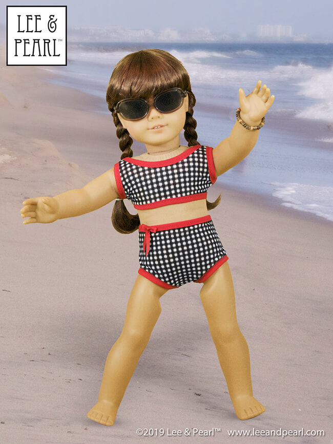 Are you SEW ready for summer? The skies are blue, the breezes are balmy and the promise of long summer days has become tantalizingly real. It's time to get your summer doll sewing plans in order with these great patterns for dresses, tops, shorts, hats and SWIMSUITS from Lee & Pearl. Check out our summer idea book for 18 inch American Girl® dolls — and 16 inch A Girl for All Time® and 14 1/2 inch WellieWishers® and similar dolls, as well!