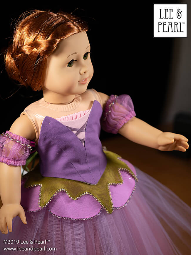 We are thrilled to announce the release of Lee & Pearl Pattern 1074: Mix-and-Match Ballet Costume Accessories — Tutu Plates, Sleeve Ruffles and Sleeve Puffs for 18 Inch American Girl dolls. This versatile pattern is the perfect complement to our popular Ballet Performance patterns, and the perfect way to accessorize your doll’s dance costumes — even purchased tutus!