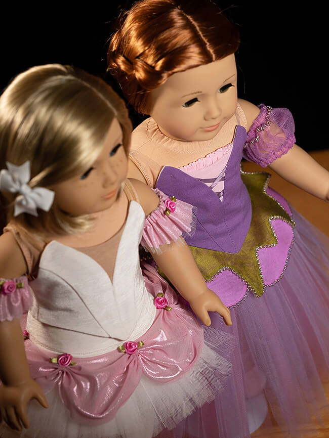 We are thrilled to announce the release of Lee & Pearl Pattern 1074: Mix-and-Match Ballet Costume Accessories — Tutu Plates, Sleeve Ruffles and Sleeve Puffs for 18 Inch American Girl dolls. This versatile pattern is the perfect complement to our popular Ballet Performance patterns, and the perfect way to accessorize your doll’s dance costumes — even purchased tutus!