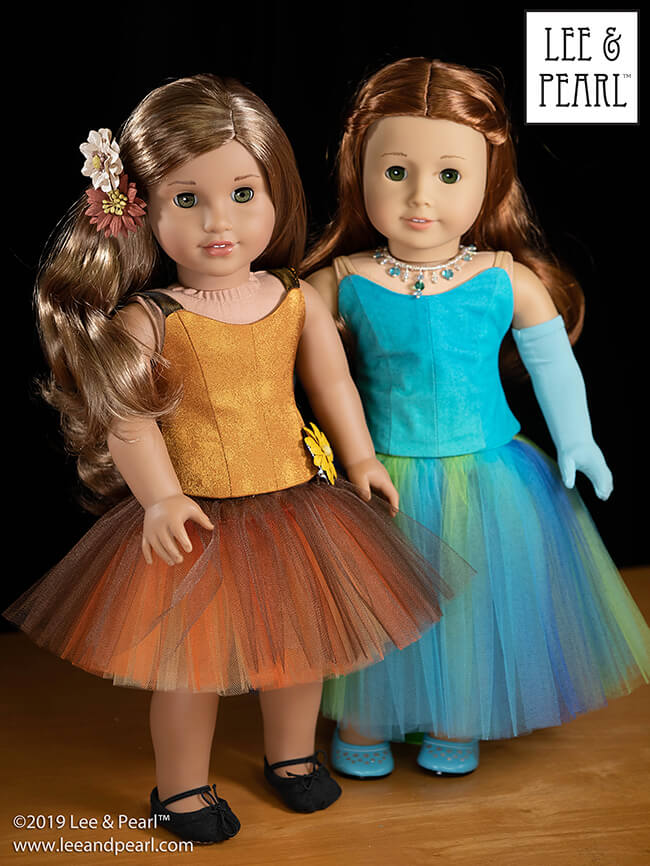 Introducing a new dance and glamorous evening gown pattern for American Girl dolls from Lee & Pearl - Pattern 1076 Grand Gala Dropped Waist Ballgown with Evening Gloves and Russian Ballet Bodice with Neo-Classical Tutu, Basque and Panty for 18 inch dolls. In honor of Cyber Week and holiday gift sewing, this pattern will be ON SALE at 20% off through Thursday, December 12, 2019.
