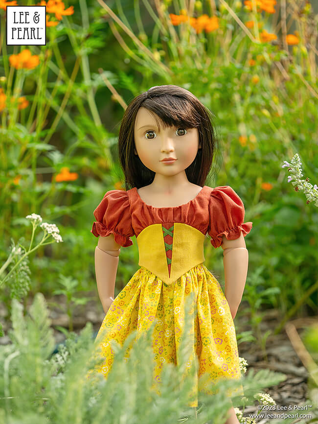 It's our 10th anniversary and we're celebrating with a STOREWIDE SALE and a NEW PATTERN release! Every year, we celebrate the Lee & Pearl birthday with a 48-hour blowout sale on everything in our Etsy shop. This year, that includes a brand new pattern. Introducing L&P Pattern 1078: Village Dance Peasant Style Ballet Bodice with Faux Corset, Puff Sleeves and Detachable Apron for 18 Inch, 16 Inch and 14 1/2 Inch Dolls!