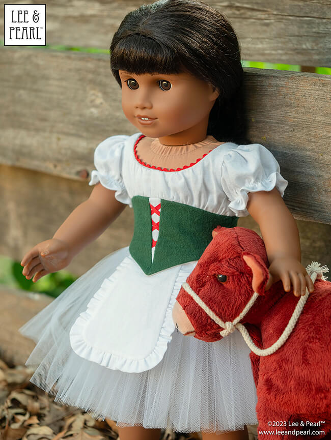 It's our 10th anniversary and we're celebrating with a STOREWIDE SALE and a NEW PATTERN release! Every year, we celebrate the Lee & Pearl birthday with a 48-hour blowout sale on everything in our Etsy shop. This year, that includes a brand new pattern. Introducing L&P Pattern 1078: Village Dance Peasant Style Ballet Bodice with Faux Corset, Puff Sleeves and Detachable Apron for 18 Inch, 16 Inch and 14 1/2 Inch Dolls!