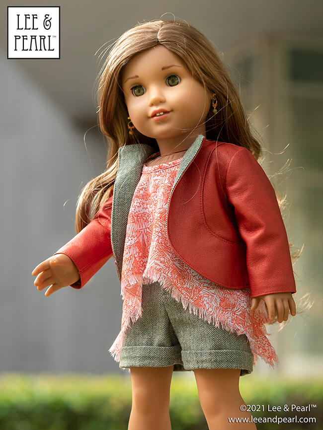 We know it can be hard to find garment weight fabrics in big-box stores, and hard to determine if online fabrics really are doll-scale. That's why we created the L&P COLLEGIATE collection of coordinated, doll-tested fabrics that we know are perfect on both counts. How do we know? Our designer sewed a capsule wardrobe for our American Girl® dolls using these fabrics and Lee & Pearl™ patterns. CLICK THROUGH to see the photo shoot!