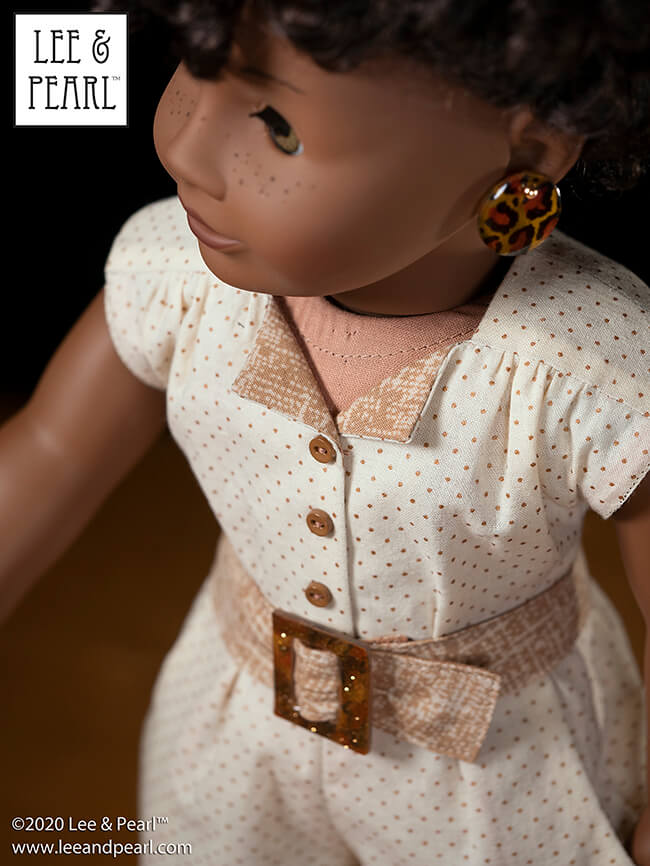 We are thrilled to announce the return of Pattern 1984: Retro '80s Romper with Shaped Belt, Shoulder Pads and Heat Shrink Buckle Craft for 18 inch American Girl dolls to the Lee & Pearl Etsy shop. In honor of Cyber Week, it's now ON SALE at 20% off through Friday, 12/02/22!