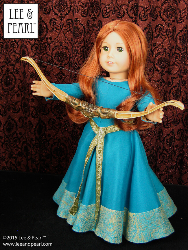Lee & Pearl Pattern #3001: A Late Medieval Lady's Wardrobe for 18" Dolls circa 1330-1450 now includes BONUS pattern pieces for this "Scottish Princess' costume banded hem version | available in our Etsy store at https://www.etsy.com/listing/210801214/lp-pattern-3001-a-late-medieval-ladys