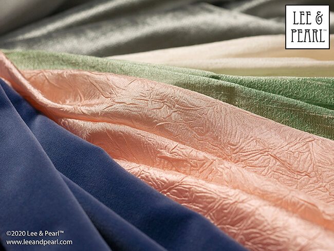 Treat yourself to a surprise fabric gift this holiday season! We're calling our 2020 Lee & Pearl Mystery Bags the SILKEN LUXURY HOLIDAY edition because each bag will contain TWO half yard pieces of shimmering 100% silk dupioni or shantung taffeta, along with materials chosen from our velvets, velveteen, lamé, crinkle rayon, sateen, brocade, faux leather, sequin-studded jersey and anything else we can find that sparkles, rustles, shimmers or shines. Don't wait — once this edition is SOLD OUT, you'll have to wait for the next sale in 2021.