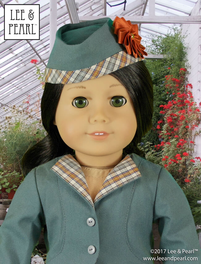 Make perfect 1940s outfits for American Girl dolls using our Pattern 1943: Molly Waves Goodbye 1940s Suit for 18 Inch Dolls and Pattern 2021: Hollywood Hats - The Glengarry for 18 Inch Dolls, available in the Lee & Pearl Etsy store at https://www.etsy.com/listing/167296786/lp-pattern-1943-molly-waves-goodbye and https://www.etsy.com/listing/172926826/lp-pattern-2021-the-glengarry-hollywood