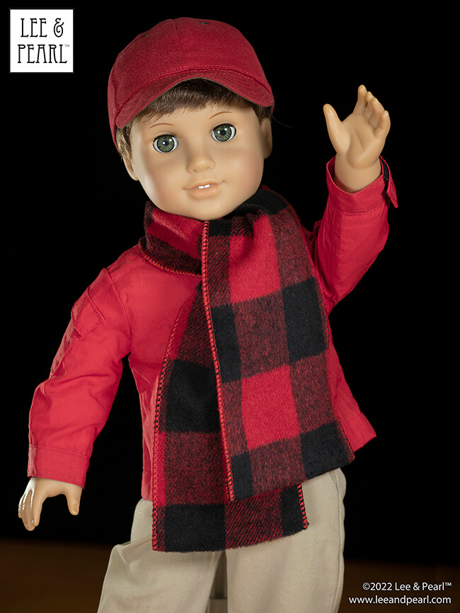 It's Day Four of Lee & Pearl Cyber Week, and we have lots of doll treats for you — a round-up of all our previous Christmas and Chanukah holiday crafts, like this warm “wool” scarf made using clearance ribbons from the craft store!