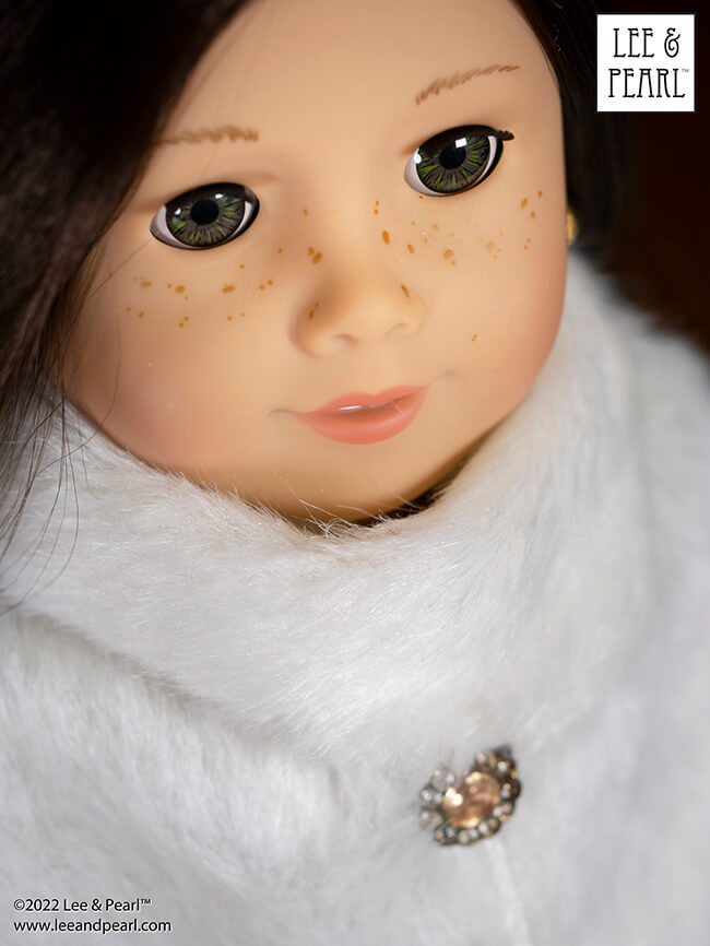 It's Day Four of Lee & Pearl Cyber Week, and we have lots of doll treats for you — a round-up of all our previous Christmas and Chanukah holiday crafts, like this faux fur scarf made using clearance ribbons from the craft store!