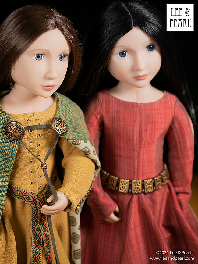 Introducing Pattern 3001: A Late Medieval Lady's Wardrobe, now available in the Lee & Pearl Etsy store for 16 inch A Girl for All Time dolls. Wearing her SHIFT, fully lined KIRTLE and semi-circular MANTLE, your doll will make a perfect medieval maiden. Along with patterns and photo-illustrated directions, the PDF package includes a historical section on the era, the garments, the fabrics, the colors, the embellishments and the people. It’s the ideal entry to the world of medieval Europe!