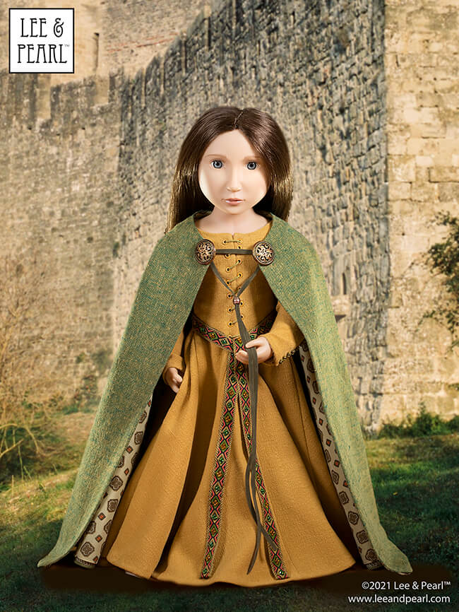 Introducing Pattern 3001: A Late Medieval Lady's Wardrobe, now available in the Lee & Pearl Etsy store for 16 inch A Girl for All Time dolls. Wearing her SHIFT, fully lined KIRTLE and semi-circular MANTLE, your doll will make a perfect medieval maiden. Along with patterns and photo-illustrated directions, the PDF package includes a historical section on the era, the garments, the fabrics, the colors, the embellishments and the people. It’s the ideal entry to the world of medieval Europe!