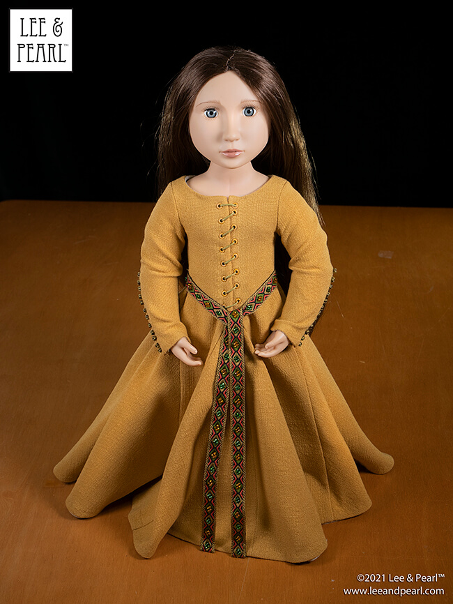 Introducing Pattern 3001: A Late Medieval Lady's Wardrobe, now available in the Lee & Pearl Etsy store for 16 inch A Girl for All Time dolls. Wearing her SHIFT, fully lined KIRTLE and semi-circular MANTLE, your doll will make a perfect medieval maiden. Along with patterns and photo-illustrated directions, the PDF package includes a historical section on the era, the garments, the fabrics, the colors, the embellishments and the people. It’s the ideal entry to the world of medieval Europe!