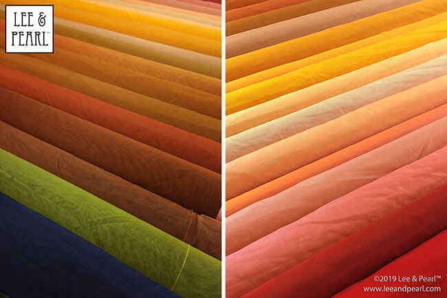 With a glorious palette of OVER ONE HUNDRED AND TEN colors spread out on the worktable in front of us, we like to think that each of our carefully chosen, five-color Lee & Pearl MYSTERY PACK silk organza kits is a unique work of art, with a unique story to tell. Wouldn't you like to be the one imagining that story for your own kit? Now you can! CLICK THROUGH to see how!