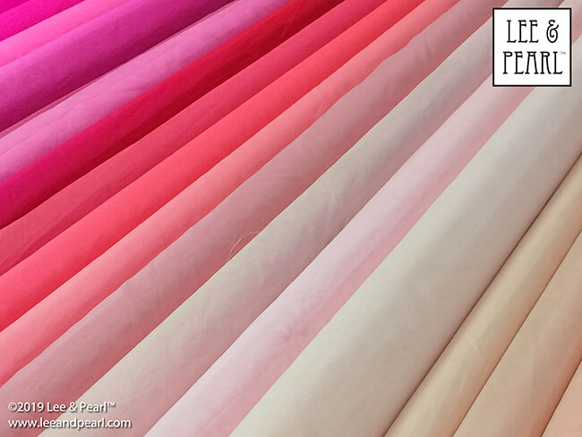 With a glorious palette of OVER ONE HUNDRED AND TEN colors spread out on the worktable in front of us, we like to think that each of our carefully chosen, five-color Lee & Pearl MYSTERY PACK silk organza kits is a unique work of art, with a unique story to tell. Wouldn't you like to be the one imagining that story for your own kit? Now you can! CLICK THROUGH to see how!