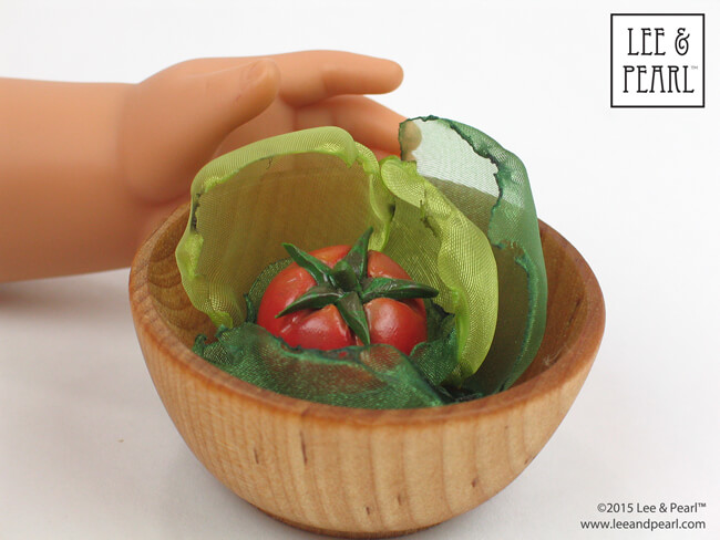 Make this perfectly-scaled doll "lettuce" using two colors of organza and our easy tutorial