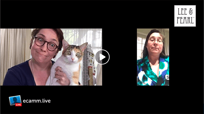 JOIN US for LUNCH WITH LEE & PEARL, a twenty minute livestream chat on the Lee & Pearl Facebook page, every day at 2pm Eastern / 1pm Central / 12pm Mountain / and 11am Pacific. We'll answer your questions and talk about everything from sewing patterns and crafts to COVID-19 epidemiology and stay-at-home survival strategies. Let's face it, we could all use a little more connection right now — please join us!