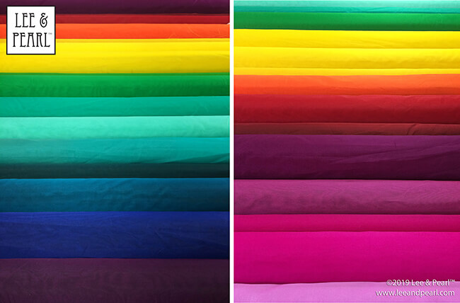 With a glorious palette of OVER ONE HUNDRED AND TEN colors spread out on the worktable in front of us, we like to think that each of our carefully chosen, five-color Lee & Pearl MYSTERY PACK silk organza kits is a unique work of art, with a unique story to tell. Wouldn't you like to be the one imagining that story for your own kit? Now you can! CLICK THROUGH to see how!