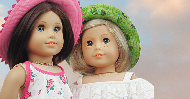 Are you SEW ready for summer? The skies are blue, the breezes are balmy and the promise of long summer days has become tantalizingly real. It's time to get your summer doll sewing plans in order with these great patterns for dresses, tops, shorts, hats and SWIMSUITS from Lee & Pearl. Check out our summer idea book for 18 inch American Girl® dolls — and 16 inch A Girl for All Time® and 14 1/2 inch WellieWishers® and similar dolls, as well!