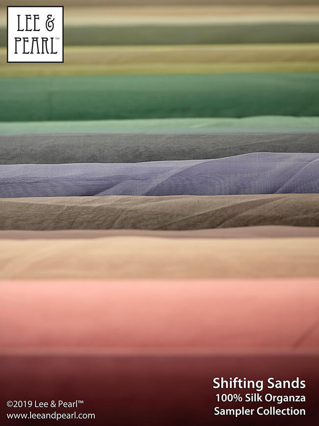 Introducing 100% Silk Organza Curated Fabric Kits from Lee & Pearl. Each kit contains FIVE generous half yard (18 x 44) pieces of beautiful — and beautifully coordinated — Korean silk organza. Visit the Lee & Pearl Etsy store to see our current selection. Silk organza is as easy to work with as quilting cotton — and it’s one of the most beautiful fabrics for crafts and couture sewing. Don’t miss out!