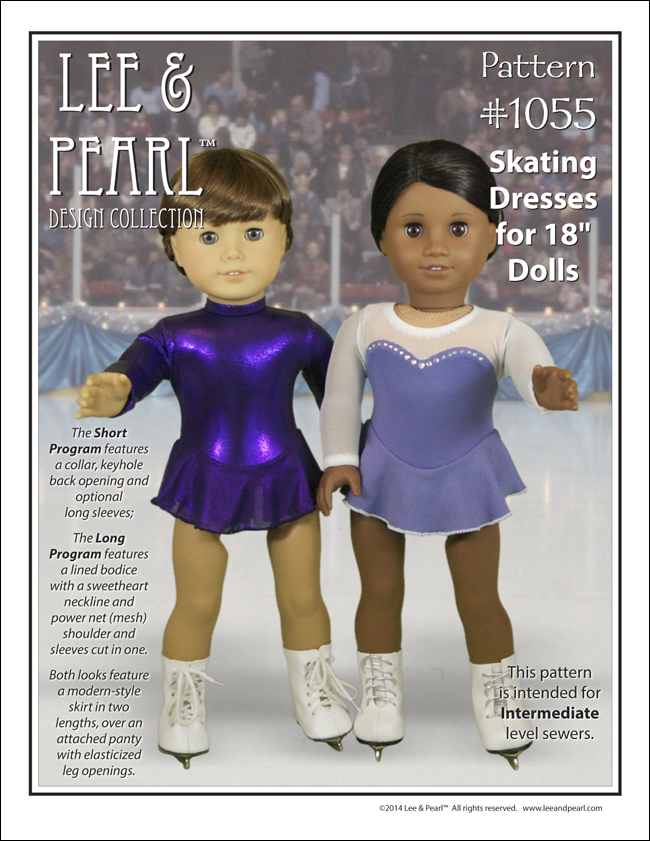 Lee & Pearl Pattern 1055: Skating Dresses for 18" Dolls